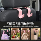 Car Seat Hooks for Headrest 4 Pack, Car Seat Back Storage Hook, Universal Vehicle Headrest Hanger for Purse, Handbag, Coat, Umbrella, Grocery Bags, Practical Interior Accessories