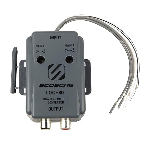LOC80 Line Output Converter - 2 Channel High/Low RCA Converter Car Audio - Ideal for Subwoofer Amp - Line Level Converter for Car Stereo Amplifier - Easy Installation - Quality Sound