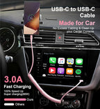 USB C to C Cable 6FT, 2Pack Coiled USB C Fast Charging Cable for Car, CarPlay iPhone USB-C Cable/Android Auto USB C Cord, USB Type C Cable for iPhone 17/16/15/Pro Max/Samsung Galaxy S23 and More-Pink