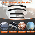 Rain Guards Compatible with 2016-2021 Hyundai Tucson, Set of 4 Front+Rear Tape-On Side Window Visor Wind Deflector Vent Visors Car Accessories