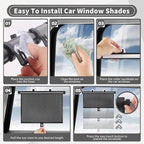 Car Window Shade for Side Windows, 2 Pack Sun Shade Retractable for Car Blocks Heat and UV Rays Glare Protection Roller Sunshade Visor for Baby, Kids, Pets, Passengers