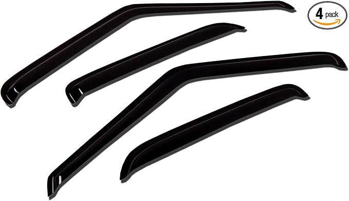 WV-232 Outside Mount Window Visor Deflector Rain Guard Dark Smoke 4-pc Set, Compatible with 2003-2011 Honda Element