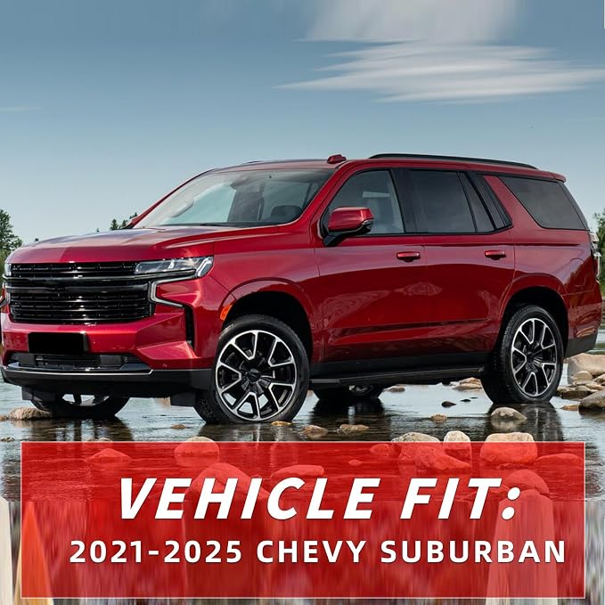 in Channel Rain Guards Fit for Chevrolet Chevy Suburban 2021-2026 | Durable Window Deflectors, Clip on Vent Visors, Improved Ventilation and Air Flow, 4 pcs