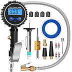 Digital Tire Inflator with Pressure Gauge 200 PSI - Large 2" Digital Dial, Heavy Duty Air Chuck and Compressor Accessories with Tire Tread Depth Gauge and Quick Connect Coupler Car Accessories