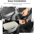 Bling White Car Center Console Cover, Leather Car Arm Rest Cover with 2 Storage Bags, Universal Auto Armrest Protector Storage Box, Bling Accessories Interior for Most Vehicles