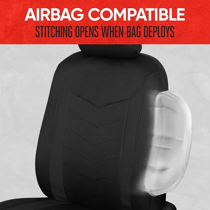 SpillGuard 2 Black Seat Covers for Cars & Seat Covers for Trucks - Neoprene Lining Waterproof Car Seat Covers Front Seats Only - SUV Seat Covers Protector - Forros para Asientos de Carro