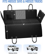 PROZAR Dog Car Seat Cover for Back Seat, Hard Bottom Back Seat Extender, Pet Cover for Dogs - Supports 400lbs, Waterproof Heavy Duty Scratch Dog Hammock for Midsize SUVs & Trucks, 56in -Black