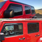 Window Visors Smoke Rain Guard for 2007-2018 Jeep Wrangler JK 4-Door 194249 | 4pcs In-Channel Style UV-Protect Window Vent Deflector Shades for 2007-2018 Jeep Wrangler (JK) 4-Door car Accessories