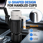 Universal 2-in-1 Car Cup Holder Expander Heavy Duty Adjustable Offset Base Tablet Mount for 4.5-13" Devices, Fits Large 32/40 oz Insulated Mugs and Bottles, Truck & SUV Interior Accessories