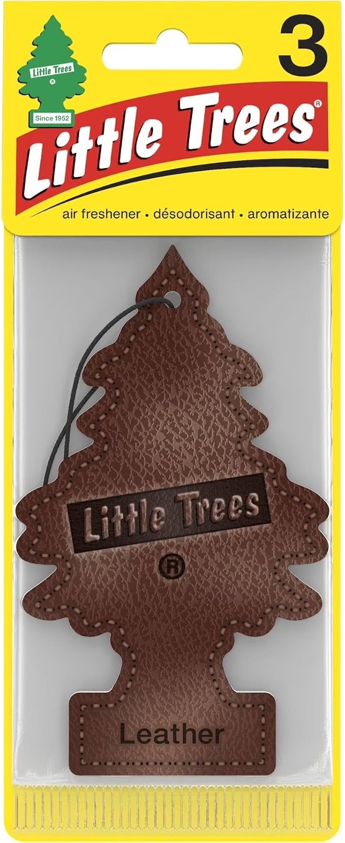 Car Air Freshener | Hanging Paper Tree for Home or Car | Leather | 3 Pack