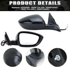 Right Passenger Side Mirror Compatible with Honda Accord LX Sport 1.5T 2018-2025 Power Glass | Non-Heated | Paint to Match Repalces HO1321328 76208-TVA-A02 (3Pins-Black)