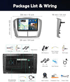 【4G+64G】 for Honda Pilot 2006 2007 2008 Android Car Radio Stereo with Wireless CarPlay Android Auto,9 inch IPS Touchscreen Car Stereo Bluetooth5.0, GPS, 5G WiFi, SWC,59UI,32EQ DSP + HD Backup Camera