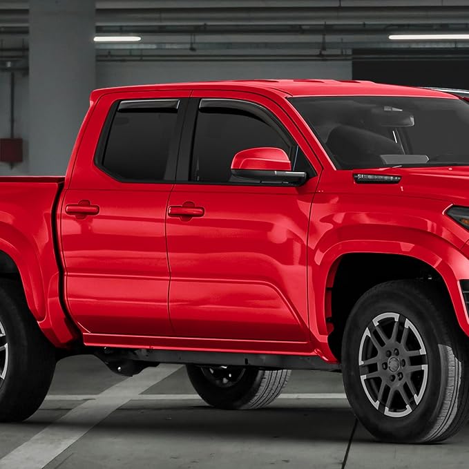 Voron Glass in-Channel Extra Durable Rain Guards for Toyota Tacoma 2024-2026 Double Cab, Window Deflectors, Vent Window Visors, 4 Pieces - 200694