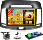 Qualcomn Chipset 8 Core 4+64GB Android 15 Car Stereo for Hyundai Elantra 2007-2010, 9 Inch Touch Screen Carplay Android Auto Radio DSP Hi-Res Picture in Picture+AHD Backup Camera Voice Assistant