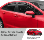 Voron Glass in-Channel Extra Durable Rain Guards for Toyota Corolla 2020-2026 Sedan, Window Deflectors, Vent Window Visors, 4 Pieces - 200674
