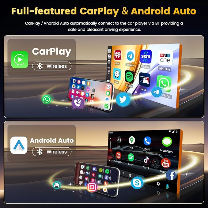 4+64GB Android 15 Car Stereo for Toyota Corolla EX 2005-2012 Wireless Carplay Android Auto, 9 Inch Incell Touch Screen Car Stereo with GPS, Backup Camera, Bluetooth, FM/RDS, EQ, WiFi, SWC