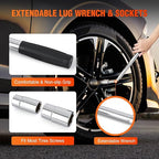 Scissor Jack Kit for Car 2 Ton(4409 lbs), Heavy Duty Portable Steel Scissor Lift Jack Car Tire Changing Kit with Ratchet & Lug Wrench for Sedan SUV MPV, 3.9''-15.7'' Lifting Range, Black
