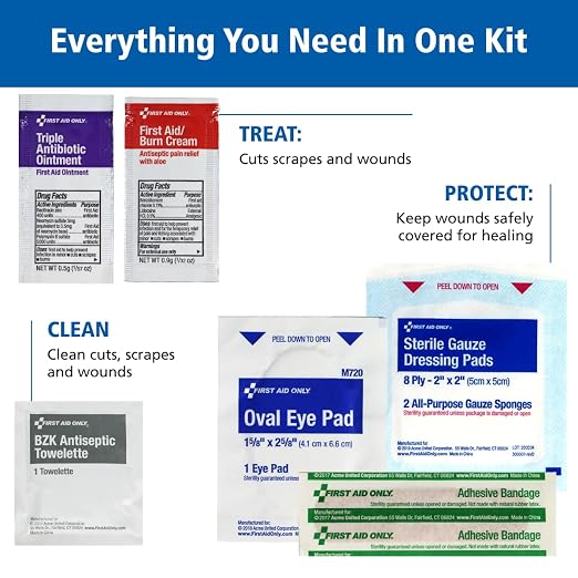 91248 OSHA-Compliant First Aid Kit, All-Purpose 50-Person Emergency First Aid Kit for Business, Worksite, Home, and Car, 260 Pieces