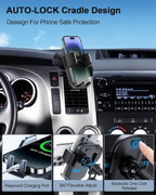 Car Phone Mount for Toyota Tundra 2007 -2013 /Sequoia 2008-2013 Accessories | Custom Air Vent Auto Lock Car Phone Holder for Tundra Fixed Cilp Hands Free 360° Rotation Phone Cradle for All Smartphone