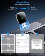 Mini CarPlay Wireless Adapter for Apple iPhone - Converts Wired to Wireless CarPlay Adapter, CarPlay Dongle Stick for Apple Wired CarPlay Cars & for iPhone iOS 10+, USB & Type-C, Plug & Play
