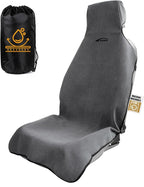 1 Pack Towel Car Seat Cover Towel, Waterproof Washable Front Seat Protectors with Terry Cloth, Non-Slip Backing, Universal Fit for Cars SUVs Trucks,Gym,Beach,Pets, Kids,Road Trips (Gray)