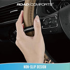 Leopard Steering Wheel Cover for Women, Cute Anti-Slip Microfiber Leather, Universal Fit 14.5-15 Inch Round Steering Wheel - Beige