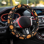 Car Steering Wheel Cover Universal 15 Inch Anti-Slip Neoprene Auto Steering Wheel Protector Halloween Car Accessories Decor for Women Men, Pumpkin Candy