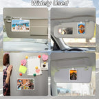 2Pcs Car Sun Visor Photo Folder, Meaningful Car Accessories for Women Acrylic Magnetic Visor Photo Clip for 3" & 4" Photos, Holiday Gifts Suitable for Gifting to Family & Friends