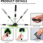Car Windshield Cleaning Tools, Expandable Car Window Cleaner kit with 4 Reusable Microfiber Pads, Bottles, Windshield Cleaning Wand Tool, Auto Interior Dust Brush, for Trucks, SUVs, RVs etc