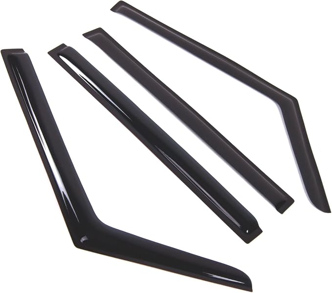 WD2-727B Dark Smoke 4 Pcs Set Window Visor (Outside Mount) Deflector Rain Guard Compatible with 2015-2018 Mercedes-Benz G500 G55 G63 G65