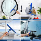 10" Heavy Duty Blue, Grey Window Cleaning Squeegee, Handheld Squeegee for Glass Doors, Windows, Car Windshields & More