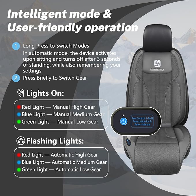 Cooling Car Seat Cushion Front Seat,12V&24V Cooling Seat Cover for Car with 10 Fans,Cooled Seat Cover for Car SUV Truck Universal Fit (Grey)