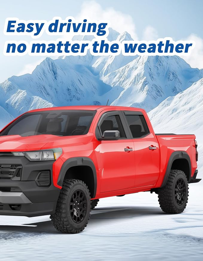in-Channel Rain Guards Fit for Chevy Colorado/GMC Canyon Crew Cab 2023 2024 2025 2026 Window Rain Guard Extra Durable Truck Window Deflectors Window Vent Visors Shades Car Accessories