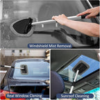 20 Pieces Windshield Cleaner Tool, Inside Car Windshield Cleaning Tool with 12 Microfiber Pads, 4 Spray Bottle, and Extendable Handles Car Window Cleaning Tool Kit, Gray