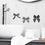 12Pcs Black White Coquette Bow Car Air Freshener Hanging Aesthetic Diffuser Ornaments Refresh Air Fragrant Pendant Car Interior with Essential Oils Gift Long-Lasting for Home Accessories Decor