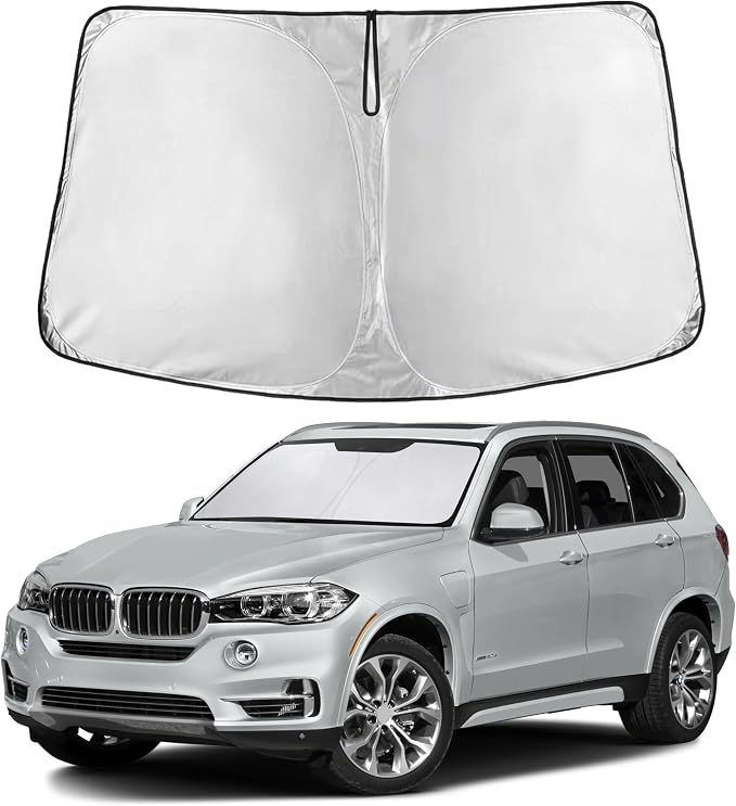 Windshield Sunshade Compatible for BMW X5 2019-2024 2025 2026, Sun Visor for Front Windshield & Window Sun Shade Cover, UV Heat Blocker & Protector, Car Accessories