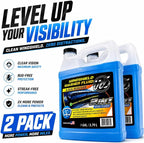 2-in-1 Windshield Washer Fluid 2-Pack (1 Gallon Each, 256 fl oz Total) – Ready to Use, Streak-Free Formula, All-Weather Cleaning, Removes Bugs, Dirt & Road Grime – Premium Windshield Cleaner
