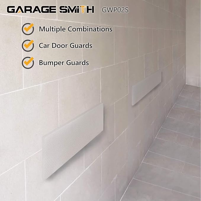 GWP02S Garage Wall Protector Car Door Protectors, Designed in Germany (2, White)