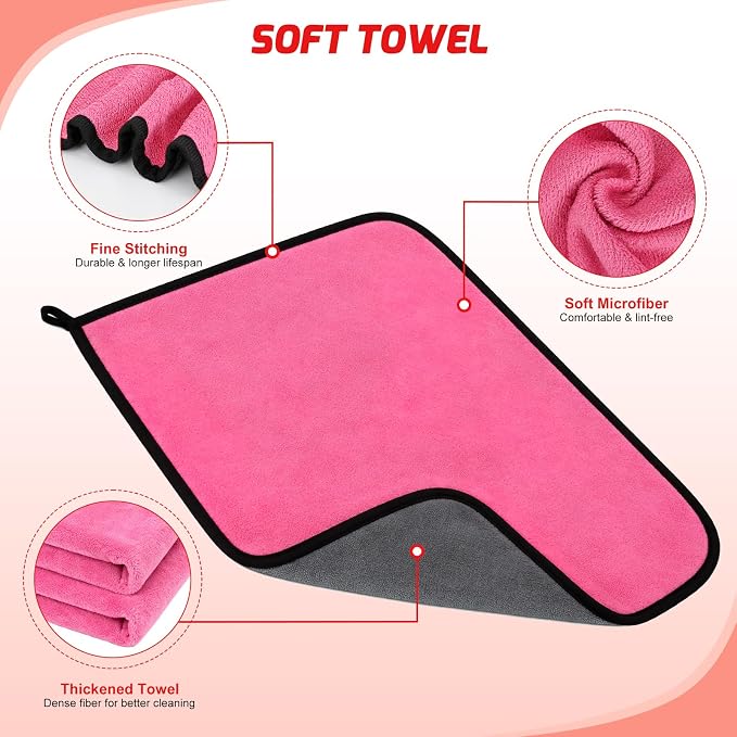 15PCS Car Detailing Kit Auto Cleaning Tools Wash Set with Storage Carry Bag Beginners Easy to Use for Interior Exterior Car Care Clean Windshield Dashboard Seat Air Vents Wheels Tires, Red