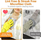 Airlab Glass Polishing Cloth Streak Free Miracle Cleaning Cloth Lint Free Microfiber Cleaning Rags for Glasses Kitchen Dish Mirrors Easy Clean, Pack of 6, 12" x 12", Sliver-Orange
