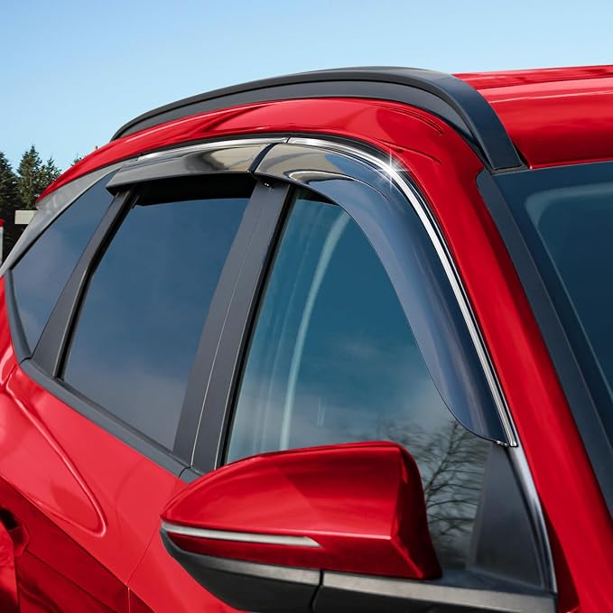 Voron Glass Chrome Trim Tape-on Extra Durable Rain Guards for Hyundai Tucson 2022-2026, Window Deflectors, Vent Window Visors, 4 Pieces - 100674
