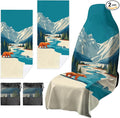 2 Pack Car Towels Seat Cover with Storage Bag, Multifunctional Microfiber Towel for Gym Outdoor Sport Running,Picnic, Beach, Pet Dog Travel,Fits Car SUV Truck (Snow Moutain)