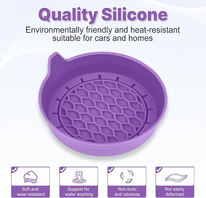 Car Cup Holder Coaster, Silicone Cup Holder Insert, Universal Non-Slip Cup Holders, Car Accessories Interior for Women and Man 4 Pack Light Purple