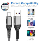 USB C Charger Cable, 2Pack 3ft Fast Charging 3 Feet USB Type C Cord Cable, 3 Foot Type C Charger Premium Nylon Braided USB Cable Compatible with iPhone 15 Pro/Plus/Max/Android/Phone/Pad-Silver