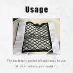 2PCS Universal Car Cargo Net with Adhesive Tape, 9.8×15.7in Trunk Storage Mesh Pocket Wall Mount Organizer Bag for Car RV SUV Boat Truck Camper Van Trailer (Black)