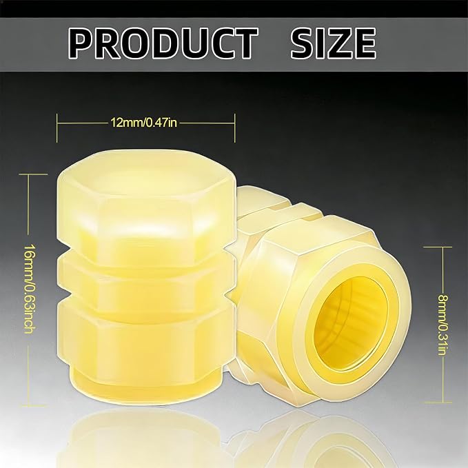 20 Pcs Glow in The Dark Tire Valve Caps Fluorescent Tire Valve Stem Caps, Cool Car Present for Universal Decoration Accessories for Car SUV Bicycle Motorcycles Trucks (Orange)