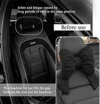 Cute Bow Car Headrest Pillow,Comfortable & Breathable Car Neck Pillows for Relief Neck Fatigue,Universal Head Rest Pillow for Cars Decoration as Birthday Gifts for Women,Girl (Black)