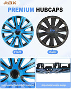 Hubcap Wheel Covers Hub Caps 16 Inch Set of 4 Black & Blue Universal Wheel Rim Cover R16 Stylish Car Decor Wheel Covers