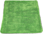 1200GSM Microfiber Car Drying Towel, Double-Twist Loop, Ultra-Absorbent, Quick-Dry, Lint- & Streak-Free, Scratch-Safe, for Car Wash & Detailing (1 Pack) (Dark Grey & Green, 16" x 16")