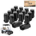 Golf Cart Wheel Lug Nuts for EZGO & Club Car, 1/2"-20 Size Black 16 Pack